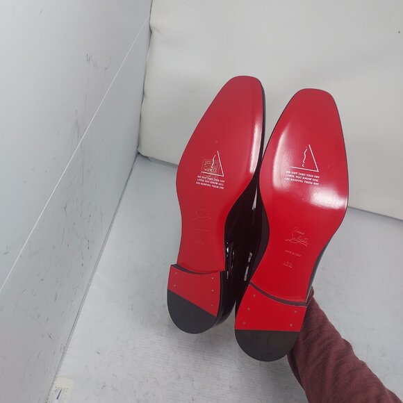 Christian Louboutin MENS Black Patent Dandelion Tassel Loafer - Picture 2 of 10